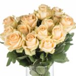 Buque de rosa chá com 20 hastes de 60cm - peach avalanche